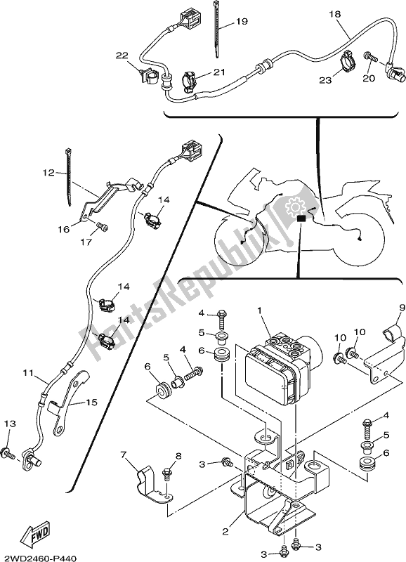 All parts for the Electrical 3 of the Yamaha Yzf-r3 AJ 300 2018