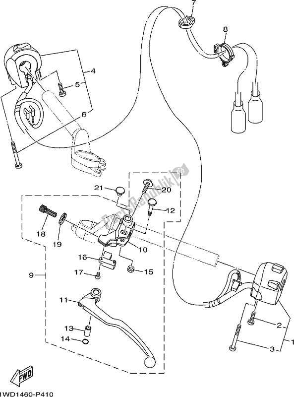 Todas las partes para Interruptor De Palanca Y Palanca de Yamaha Yzf-r3 AJ 300 2018