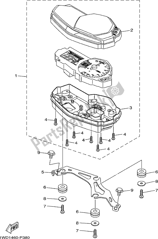 All parts for the Meter of the Yamaha Yzf-r3 AJ 300 2018