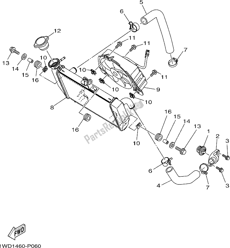 All parts for the Radiator & Hose of the Yamaha Yzf-r3 AJ 300 2018