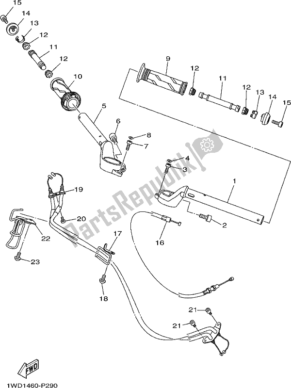 All parts for the Steering Handle & Cable of the Yamaha Yzf-r3 AJ 300 2018