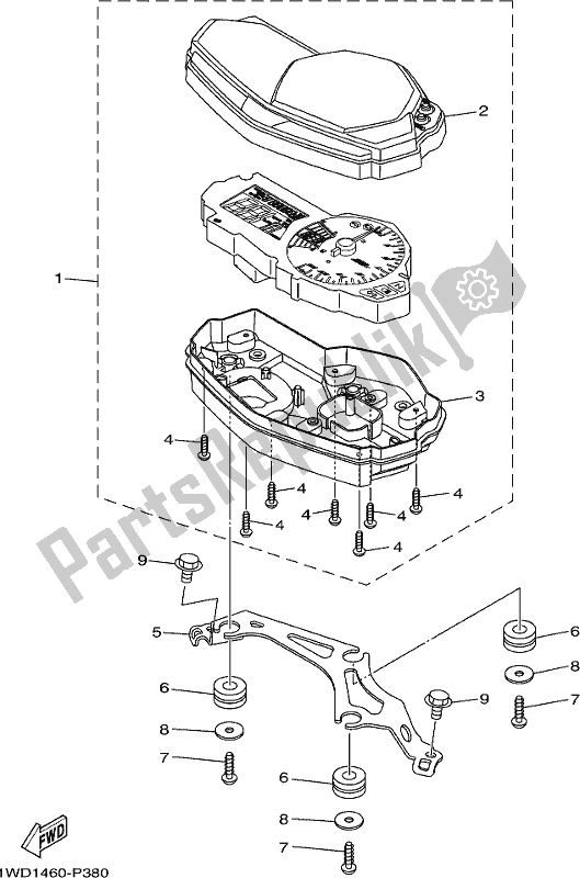 All parts for the Meter of the Yamaha Yzf-r3H Movistar 300 2017