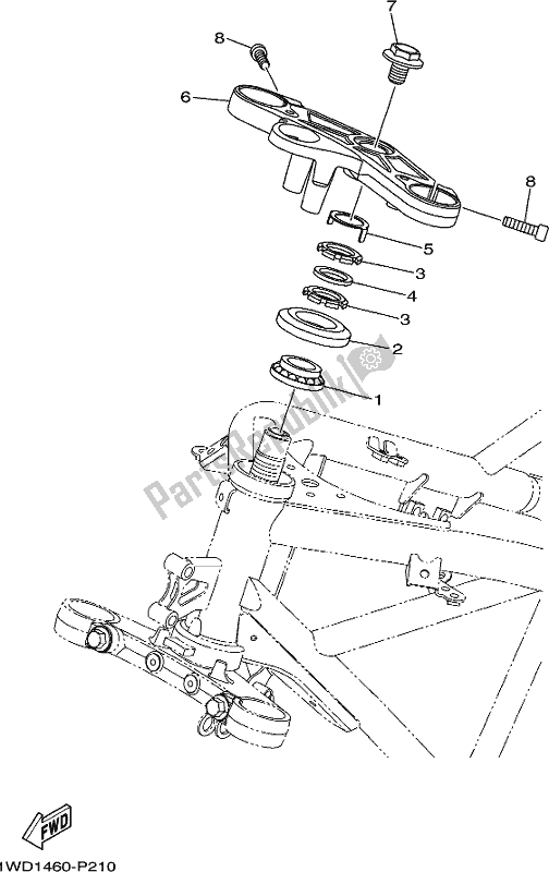 All parts for the Steering of the Yamaha Yzf-r3H Movistar 300 2017