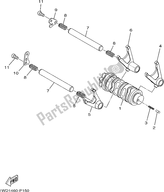 All parts for the Shift Cam & Fork of the Yamaha Yzf-r3H Movistar Yzf-r3 300 2017