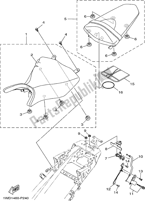 Wszystkie części do Siedzenie Yamaha Yzf-r3L YZ 320-AL 2020