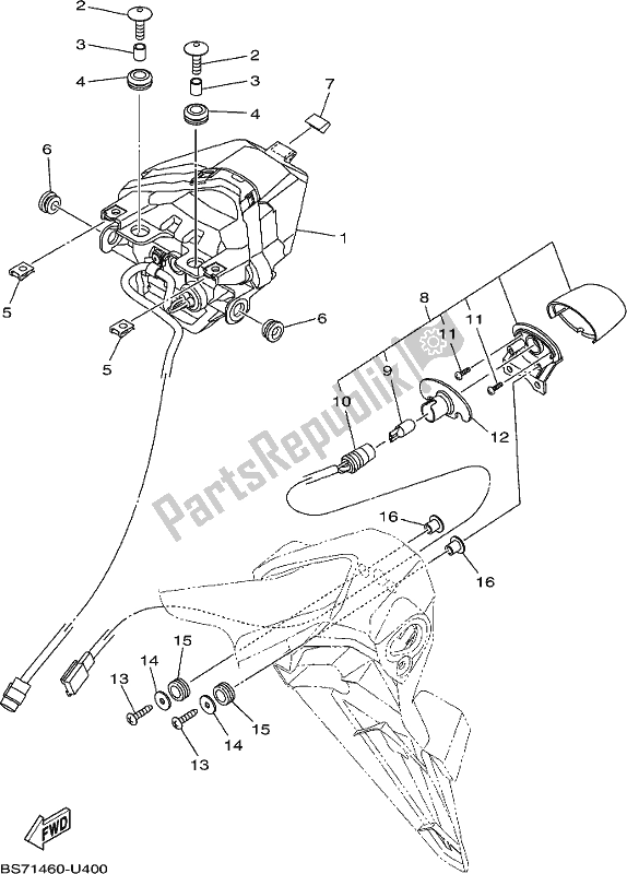 Wszystkie części do ? Wiat? A Tylne Yamaha Yzf-r3L YZ 320-AL 2020