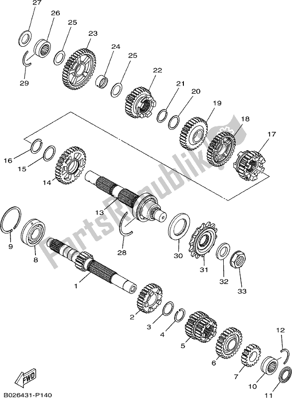 Tutte le parti per il Trasmissione del Yamaha Yzf-r3L YZ 320-AL 2020