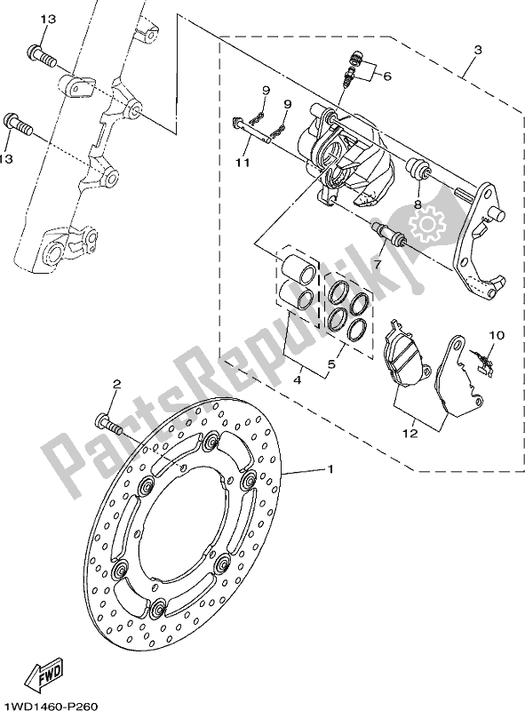 Tutte le parti per il Pinza Freno Anteriore del Yamaha Yzf-r3L YZ 320-AL Yzf-r3 2020