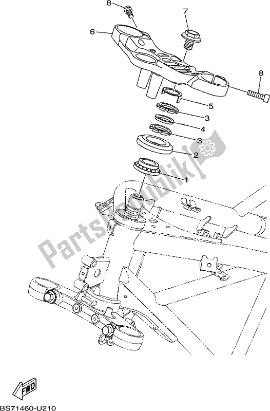 Todas as partes de Direção do Yamaha Yzf-r3L YZ 320-AL Yzf-r3 2020