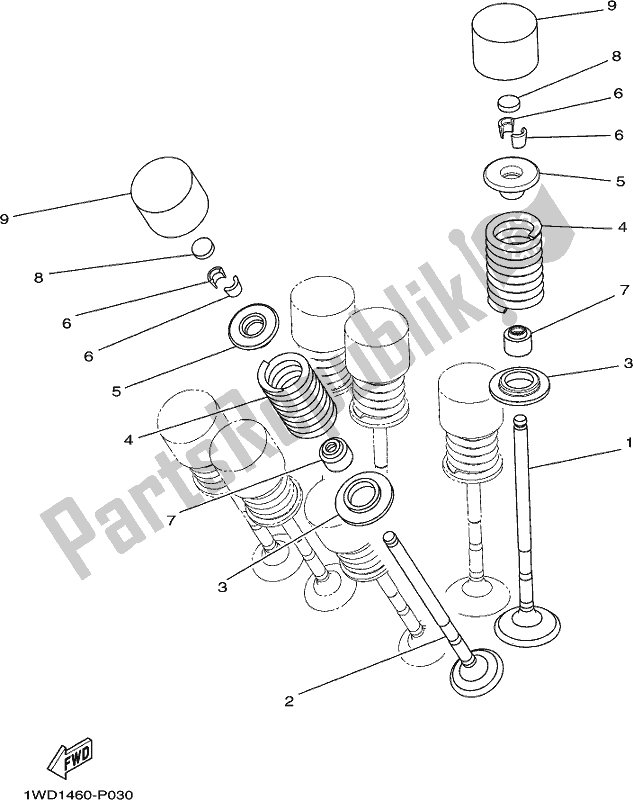 Tutte le parti per il Valvola del Yamaha Yzf-r3L YZ 320-AL Yzf-r3 2020