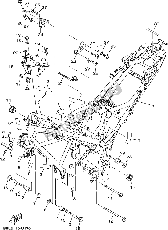 All parts for the Frame of the Yamaha Yzf-r3L YZ 320 AL 2020