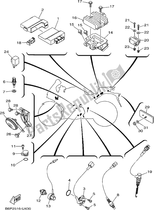 Wszystkie części do Elektryczny 2 Yamaha Yzf-r3M YZF3 300 2021