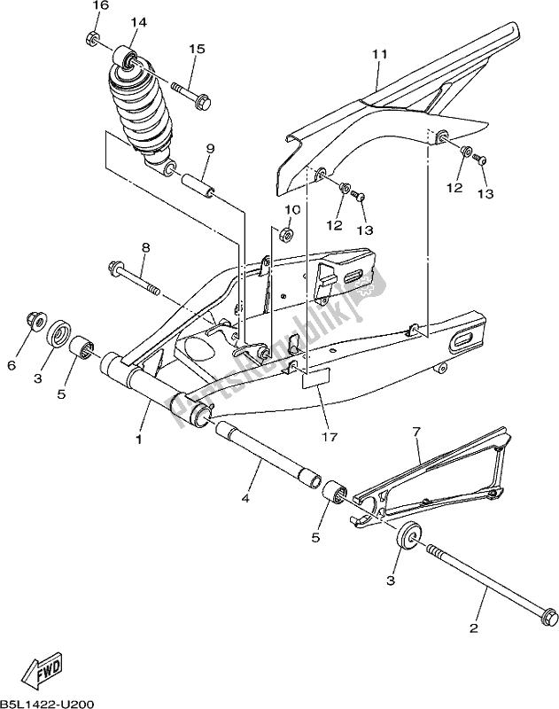 Todas as partes de Braço Traseiro E Suspensão do Yamaha Yzf-r3M YZF3 300 2021