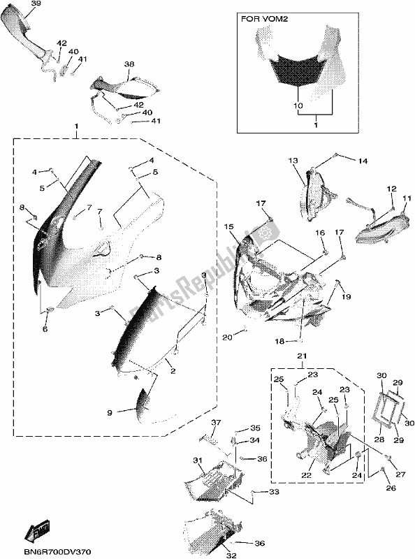 Toutes les pièces pour le Capot 1 du Yamaha Yzf-r6L YZF 600L 2020
