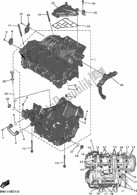 Todas las partes para Caja Del Cigüeñal de Yamaha Yzf-r6L YZF 600L 2020