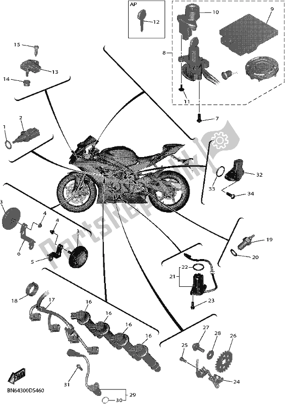 All parts for the Electrical 1 of the Yamaha Yzf-r6L YZF 600L 2020