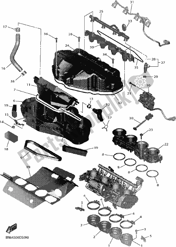 Todas as partes de Ingestão do Yamaha Yzf-r6L YZF 600L 2020