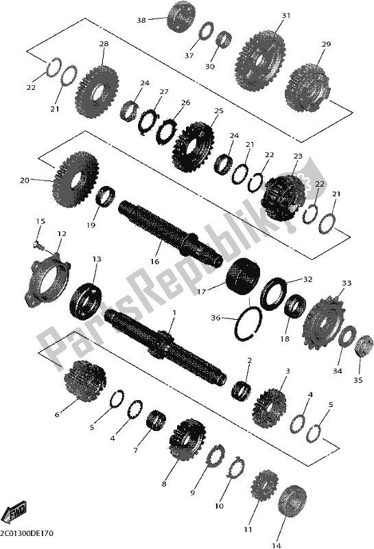 Todas las partes para Transmisión de Yamaha Yzf-r6L YZF 600L 2020