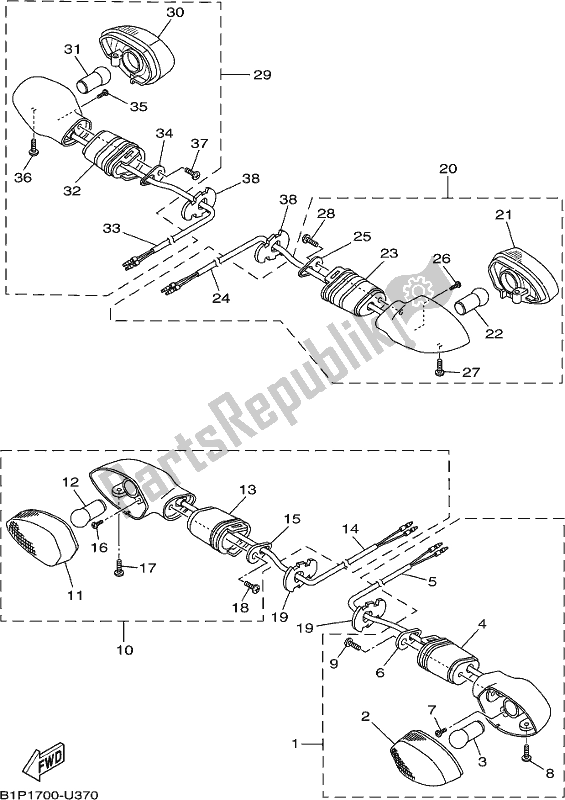 Wszystkie części do ? Wiat? O Migacza Yamaha YZF 155 2021