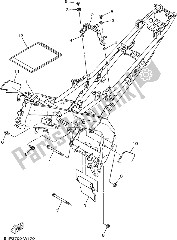 Wszystkie części do Rama Yamaha YZF 155 2021