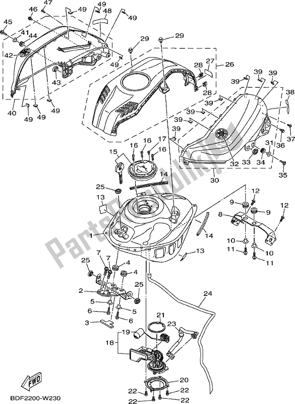 Toutes les pièces pour le Réservoir D'essence du Yamaha YZF 155 2021