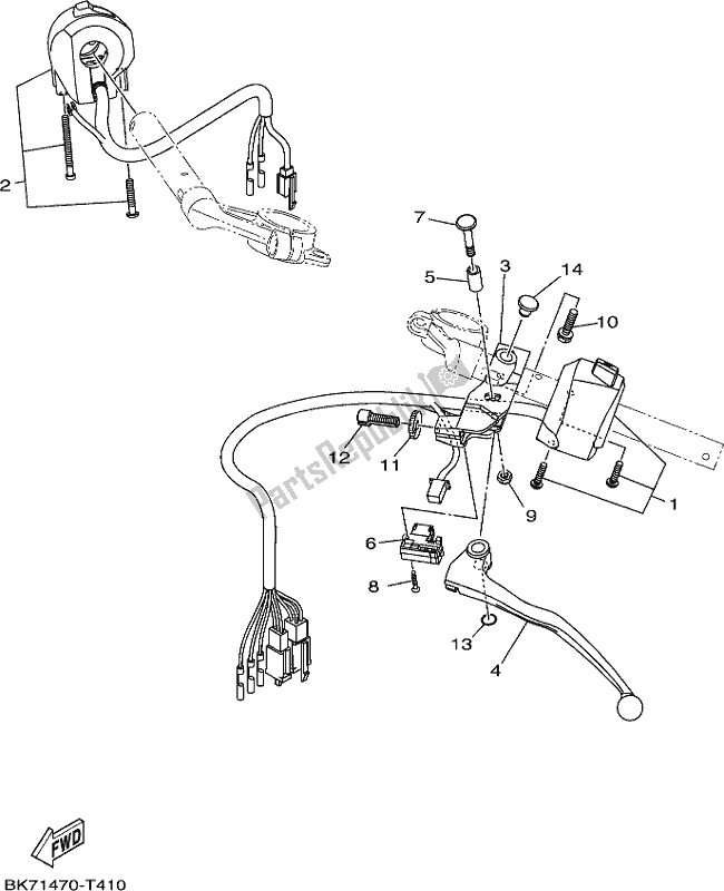 Todas las partes para Interruptor De Palanca Y Palanca de Yamaha YZF 155 2021