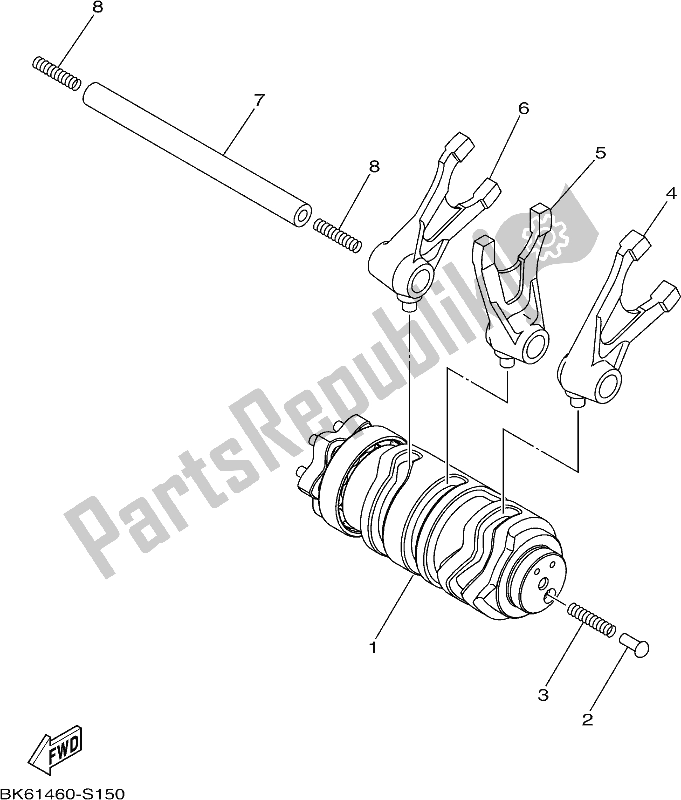 Toutes les pièces pour le Came Et Fourchette De Changement De Vitesse du Yamaha YZF 155 2021