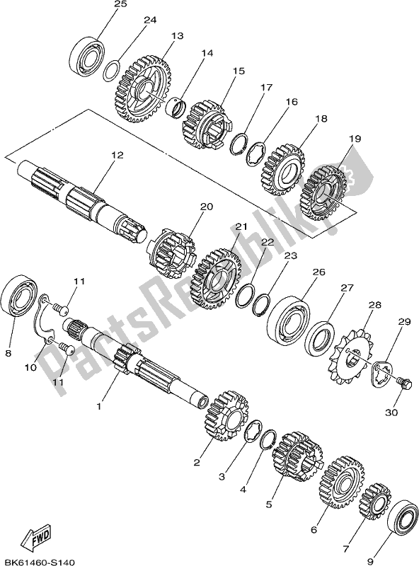 Toutes les pièces pour le Transmission du Yamaha YZF 155 2021