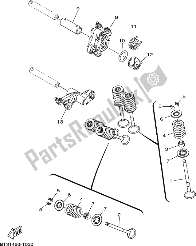 All parts for the Valve of the Yamaha YZF 155 2021