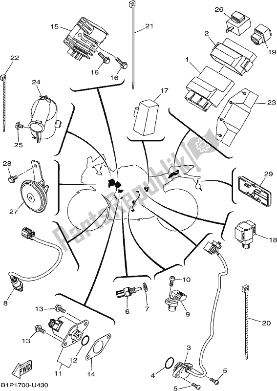 All parts for the Electrical 2 of the Yamaha YZF 155K Yzf-r 15 2019
