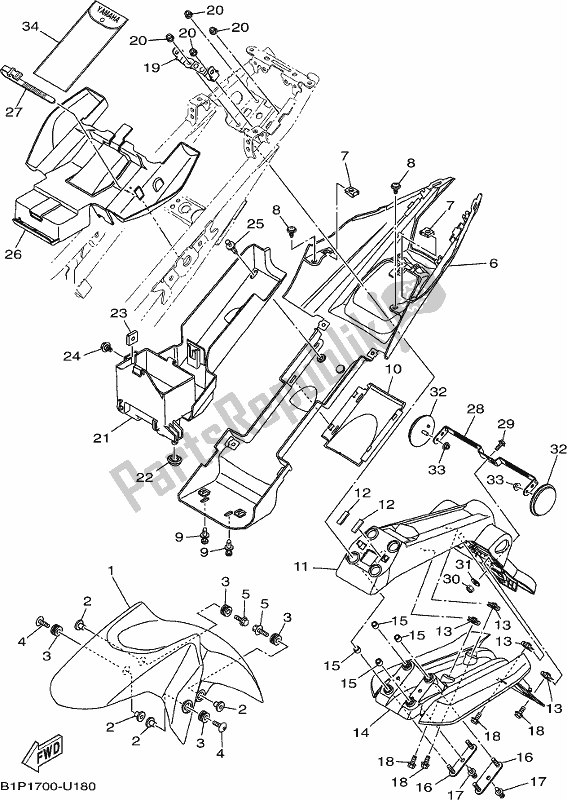 Wszystkie części do B? Otnik Yamaha YZF 155K Yzf-r 15 2019