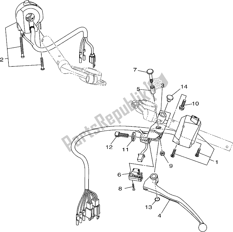 Tutte le parti per il Impugnatura Interruttore E Leva del Yamaha YZF 155K Yzf-r 15 2019