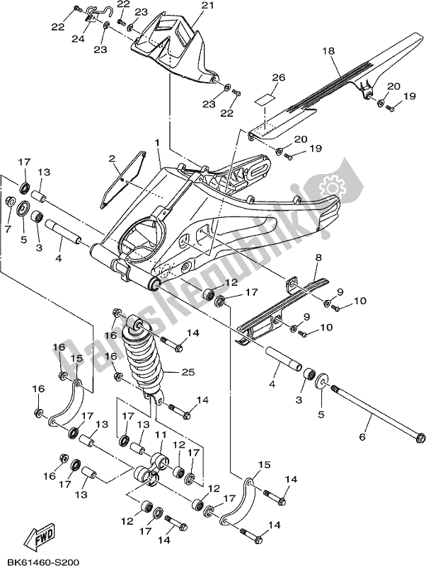 Todas las partes para Brazo Trasero Y Suspensión de Yamaha YZF 155K Yzf-r 15 2019