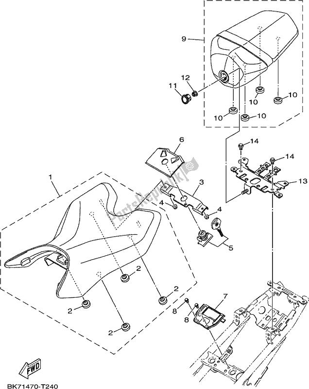 Tutte le parti per il Posto A Sedere del Yamaha YZF 155K Yzf-r 15 2019