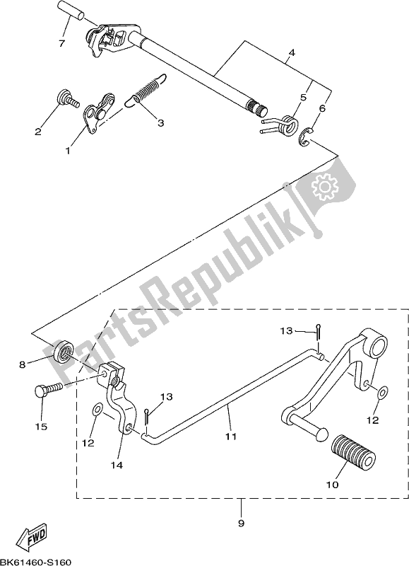 Tutte le parti per il Albero Del Cambio del Yamaha YZF 155K Yzf-r 15 2019