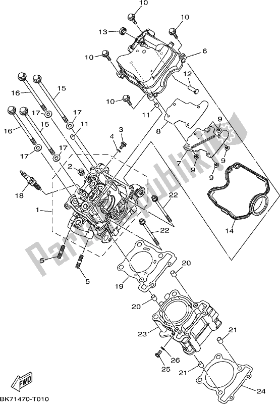 Toutes les pièces pour le Culasse du Yamaha YZF 155L NEW Zealand 2020