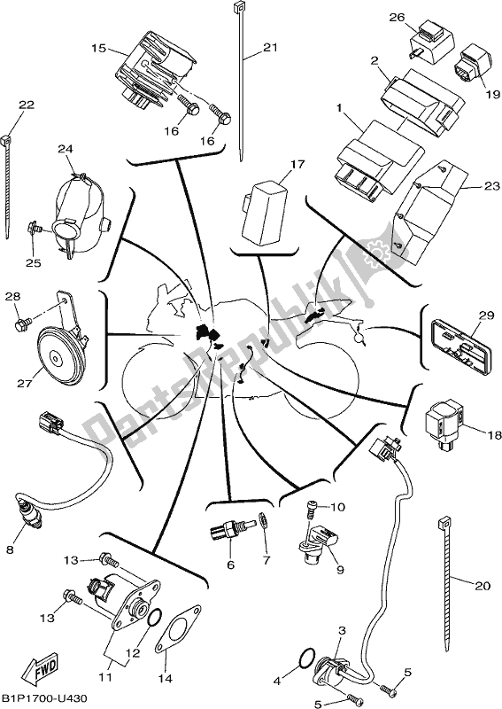 Todas las partes para Eléctrico 2 de Yamaha YZF 155L NEW Zealand 2020