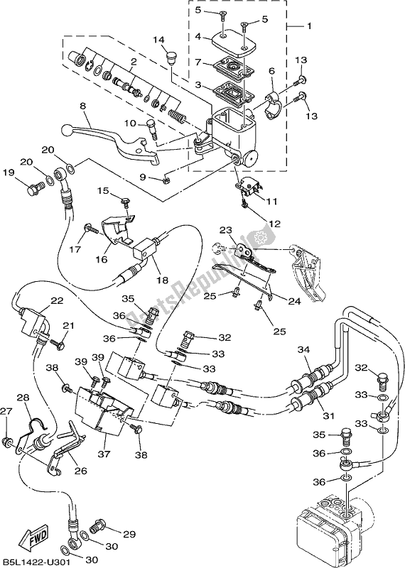 All parts for the Front Master Cylinder of the Yamaha YZF 320-A 2019