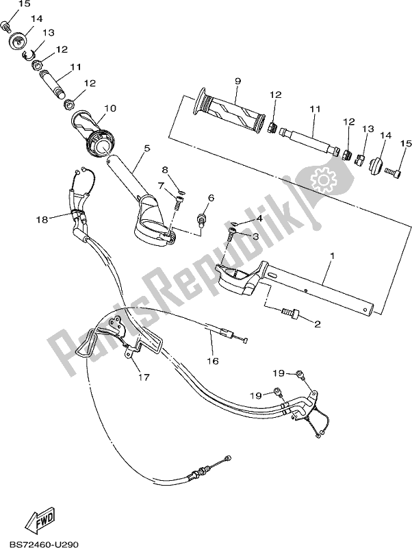 Wszystkie części do Uchwyt Kierownicy I Kabel Yamaha YZF 320A 2019