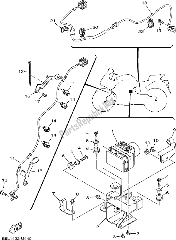 All parts for the Electrical 3 of the Yamaha YZF 320A 2020