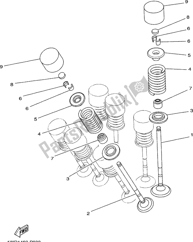 All parts for the Valve of the Yamaha YZF 320A 2020