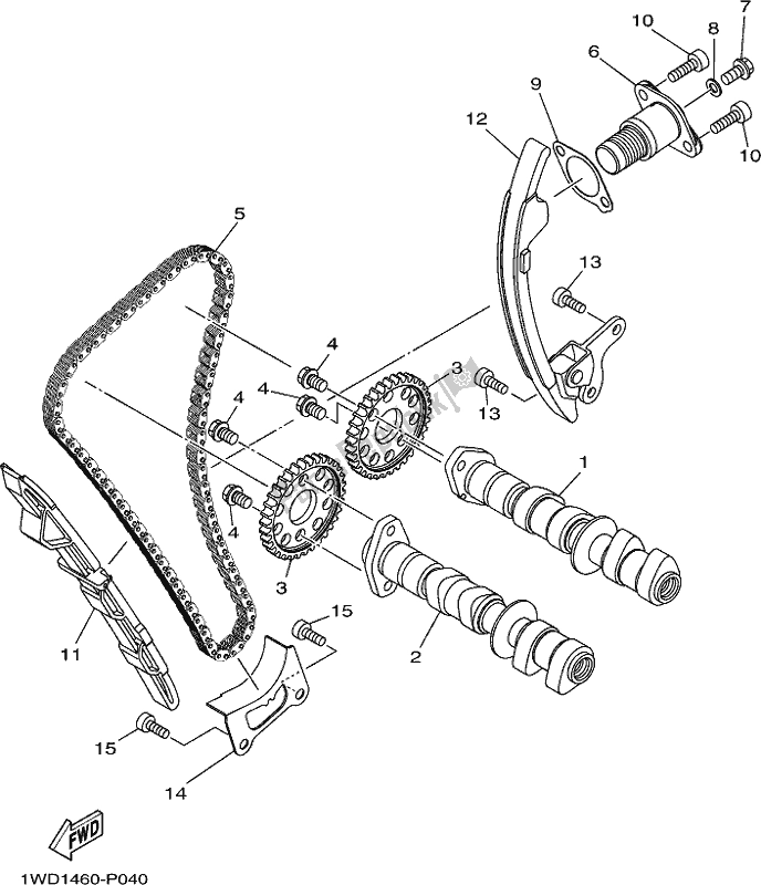 Tutte le parti per il Albero A Camme E Catena del Yamaha YZF 320A 2021