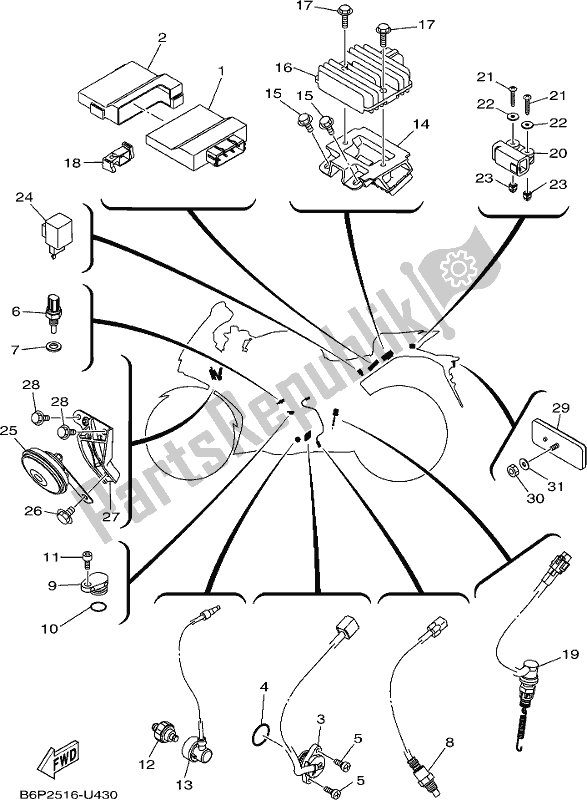 Tutte le parti per il Elettrico 2 del Yamaha YZF 320A 2021