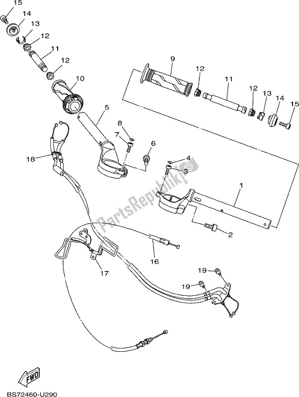 Alle onderdelen voor de Stuurhendel En Kabel van de Yamaha YZF 320A 2021