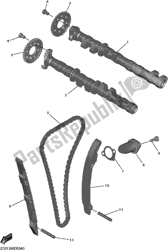 Todas las partes para árbol De Levas Y Cadena de Yamaha YZF 600 2019