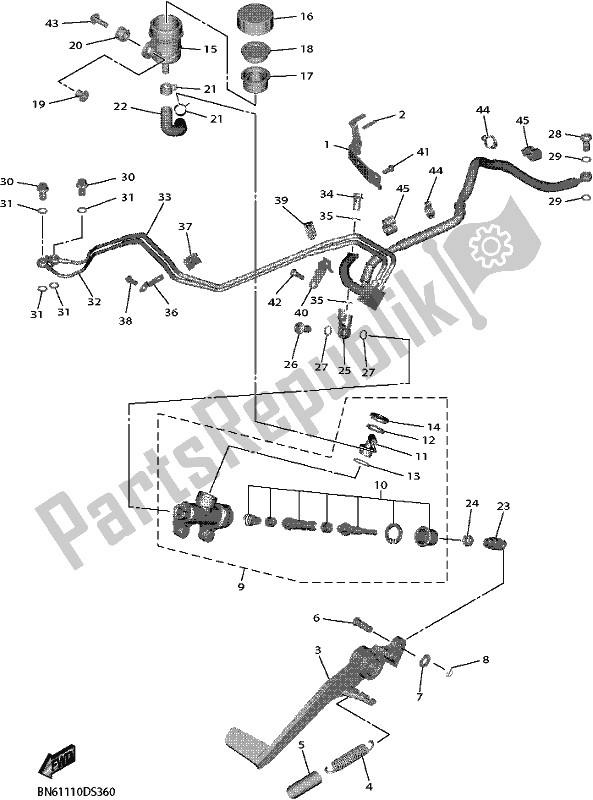 Wszystkie części do Tylny Cylinder G?ówny Yamaha YZF 600 2019