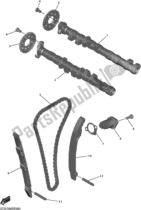 Tutte le parti per il Albero A Camme E Catena del Yamaha YZF 600 Yzf-r6 2017