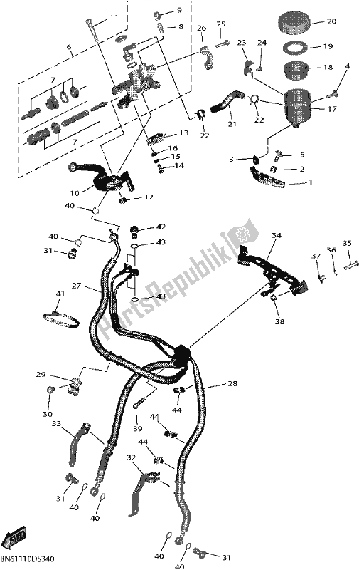 Tutte le parti per il Pompa Freno Anteriore del Yamaha YZF 600 Yzf-r6 2017