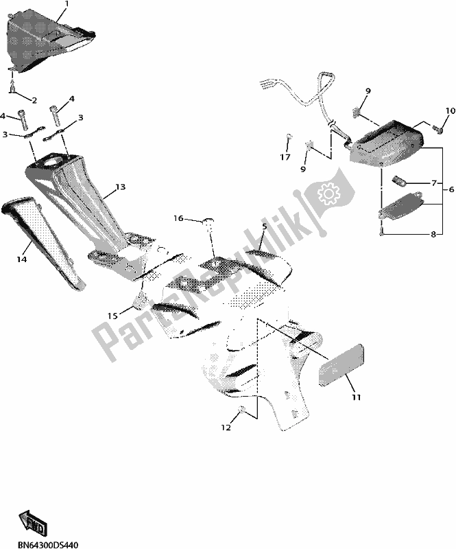 Tutte le parti per il Fanale Posteriore del Yamaha YZF 600 Yzf-r6 2017