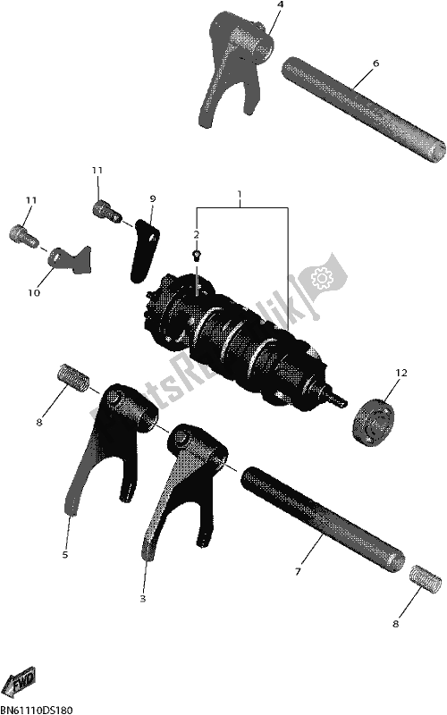 Toutes les pièces pour le Came Et Fourchette De Changement De Vitesse du Yamaha YZF 600 Yzf-r6 2018